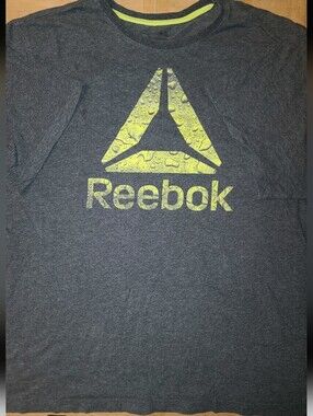 Reebok Men's Athletic Logo T-Shirt Workout Gym Sport Charcoal Gray